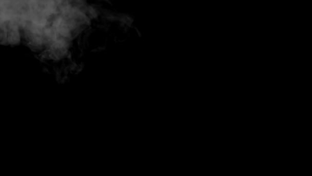 Black white smoke on black background, fog, vapor, electronic cigarette HD — Stock Video