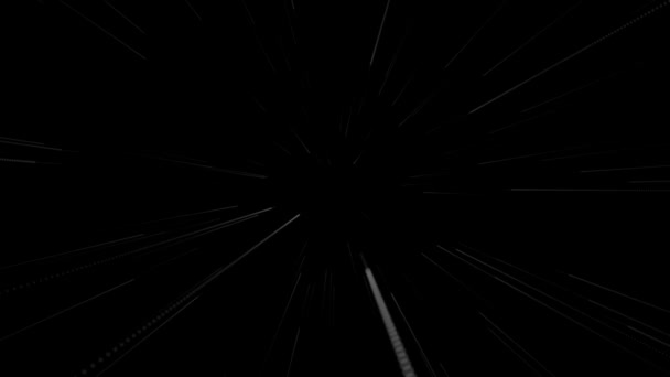Ταχύτητα του φωτός σε ένα γαλαξία σε ένα μαύρο backgroundhd — Αρχείο Βίντεο