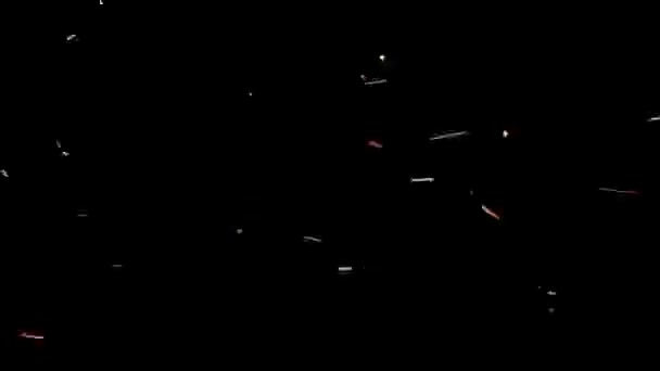 Chispas voladoras sobre fondo negro HD 1920 — Vídeos de Stock