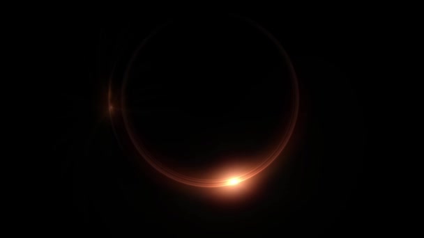 在一个发光的圆环的中心在一个黑色的背景1920年 — 图库视频影像