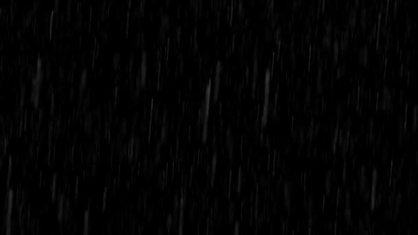 Pouring heavy rain on a black background HD — Stock Video