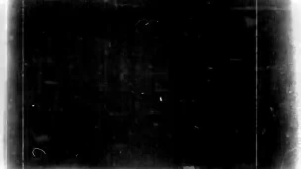 Имитация старого наложения пленки на рамку на черном фоне HD 1920x1080 — стоковое видео