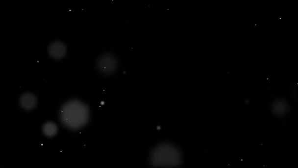 Círculos transparentes y polvo fino en movimiento sobre fondo negro — Vídeo de stock