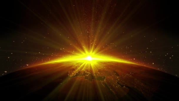 Animatie Sunrise uitzicht vanuit de ruimte HD 1920x1080 — Stockvideo