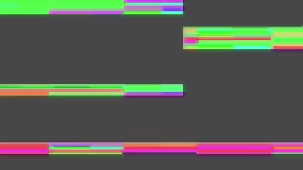 El desorden en la pantalla con defectos de color en el color y el ruido gris 4k — Vídeo de stock