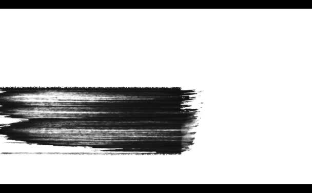 Traços de tinta aquarela preta em um fundo branco.Textura ou fundo — Vídeo de Stock