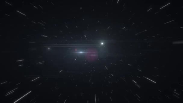 Speed of light in space on black background HD 1920x1080 — Stock Video