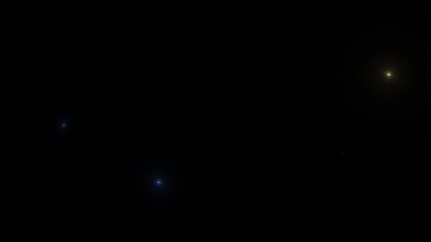 在黑色的背景上闪烁着五彩斑斓的星星 — 图库视频影像