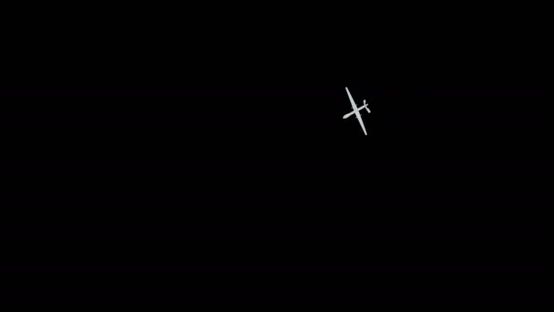 Τριδιάστατο μοντέλο πτήσης ενός λευκού κηφήνα σε μαύρο φόντο 4k — Αρχείο Βίντεο
