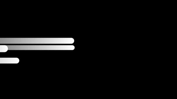 Горизонтально движущиеся толстые белые линии в движении на черном фоне HD 1920x1080 — стоковое видео