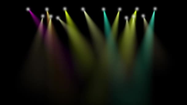 Escenario libre con luces. Fondo de iluminación de escenario. Luz de concierto . — Vídeos de Stock