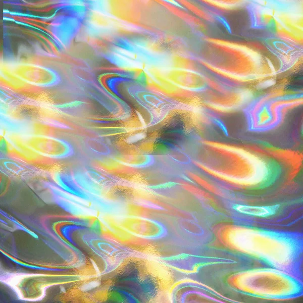 曲線の色屈折ホログラム。テクスチャや背景 — ストック写真