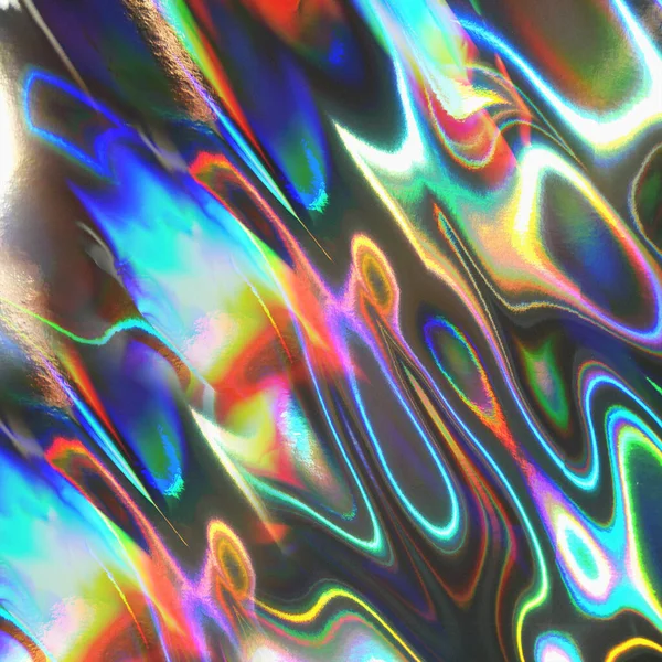 曲線の美しい色屈折ホログラム。テクスチャや背景 — ストック写真