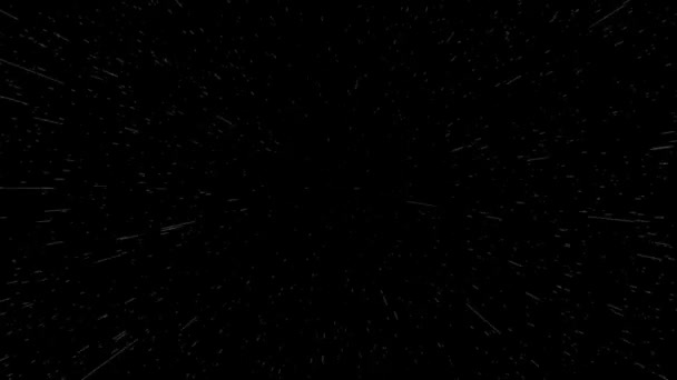 Flow of microparticles in space in motion on a black background — Stock Video