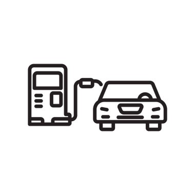 Yakıt simge vektör işareti ve beyaz arka plan üzerinde F izole sembolü