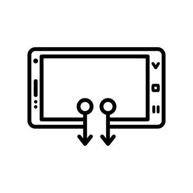 Smartphone simge vektör işareti ve üzerinde beyaz backgro izole sembolü