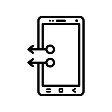 Smartphone simge vektör işareti ve üzerinde beyaz backgro izole sembolü