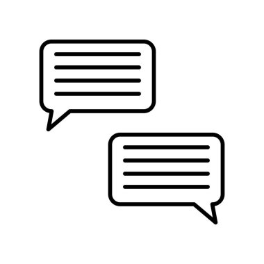 Sohbet simgesi vektör işareti ve beyaz arka plan üzerinde sohbet logo kavramı izole sembolü