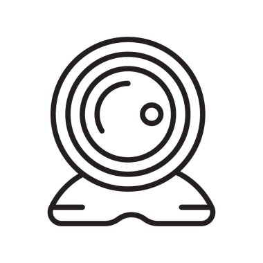 Web ve mobil uygulaması tasarımı, Web Kamerası logo kavramı için beyaz arka plan üzerinde izole Webcam simge vektör