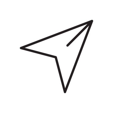 Ok simge vektör işareti ve beyaz arka plan üzerinde izole sembolü, 