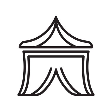 Çadır simge vektör web ve mobil uygulaması tasarım, çadır logo kavramı, anahat simgesini, doğrusal işareti için izole üzerinde beyaz arka plan