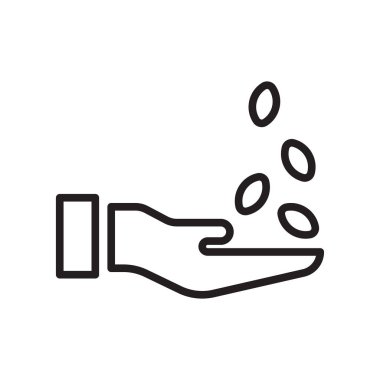 Web ve mobil uygulaması tasarım, tohum logo kavramı, anahat simgesini, doğrusal işareti, anahat simgesini, doğrusal işareti için beyaz arka plan üzerinde izole tohum simge vektör