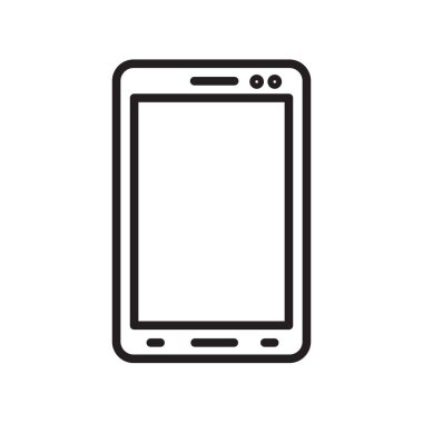Smartphone simge vektör işareti ve üzerinde beyaz backgro izole sembolü