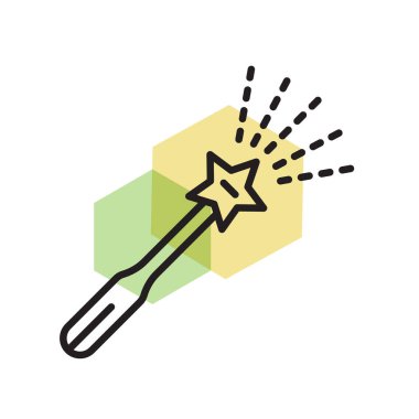 Web ve mobil uygulaması tasarımı, Magic logo kavramı için beyaz arka plan üzerinde izole sihirli simge vektör