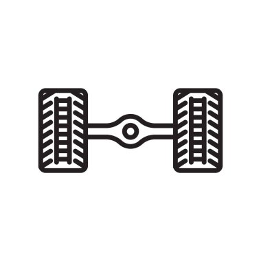 Tekerlek hizalama simge vektör işareti ve üzerinde beyaz ba izole sembolü