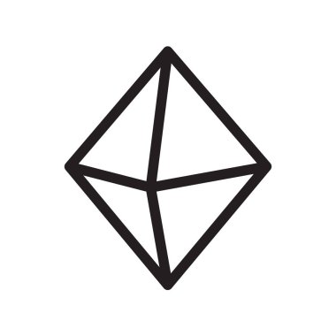 Web ve mobil uygulaması tasarımı, Octahedron logo kavramı için beyaz arka plan üzerinde izole octahedron simge vektör