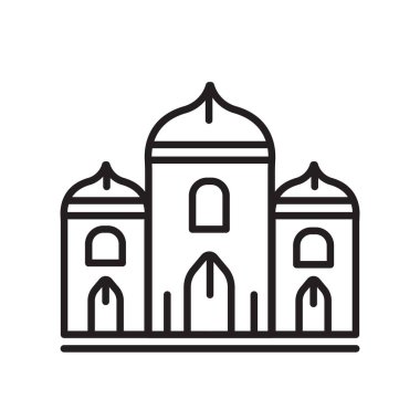 Sarayı simge vektör işareti ve beyaz arka plan üzerinde izole sembolü,