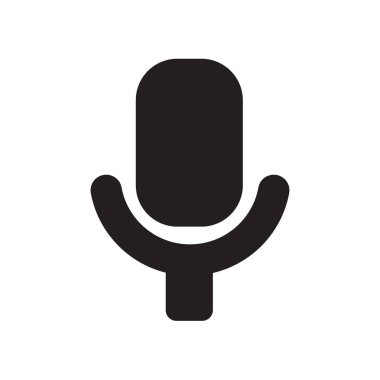 Mikrofon simge vektör işareti ve beyaz arka plan üzerinde mikrofon logo kavramı izole sembolü