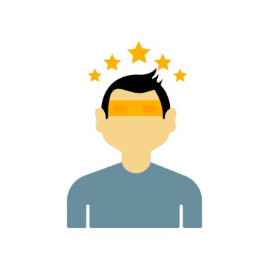 Görücü usulü simge vektör web ve mobil uygulaması tasarımı, kör tarih logo kavramı üzerinde izole beyaz arka plan