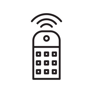 Uzaktan kumanda simge vektör web ve mobil uygulaması tasarımı, uzaktan kumanda logo kavramı üzerinde izole beyaz arka plan