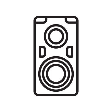 Web ve mobil uygulaması tasarımı, hoparlörler logo kavramı için beyaz arka plan üzerinde izole hoparlörler simge vektör