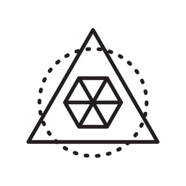 Web ve mobil uygulaması tasarımı, üçgen logo kavramı için beyaz arka plan üzerinde izole üçgen simge vektör