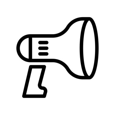 Megafon simge vektör işareti ve üzerinde beyaz backgrou izole sembolü