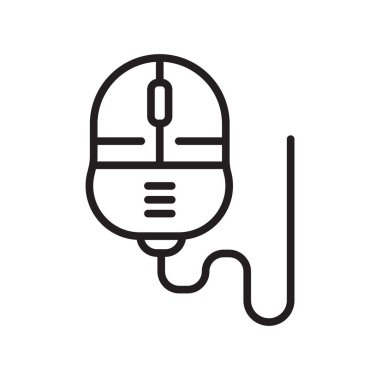 Fare simgesi üzerinde izole beyaz arka plan web ve mobil uygulaması tasarımı, fare logo kavramı için vektör