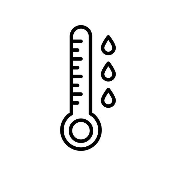 Sinal do vetor do ícone da temperatura e símbolo isolados no fundo branco, conceito do logotipo da temperatura —  Vetores de Stock