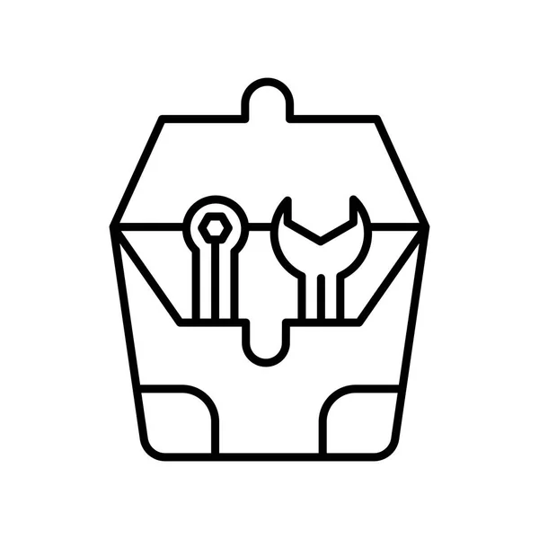 Signo de vector de icono de caja de herramientas y símbolo aislado sobre fondo blanco, concepto de logotipo de caja de herramientas — Archivo Imágenes Vectoriales