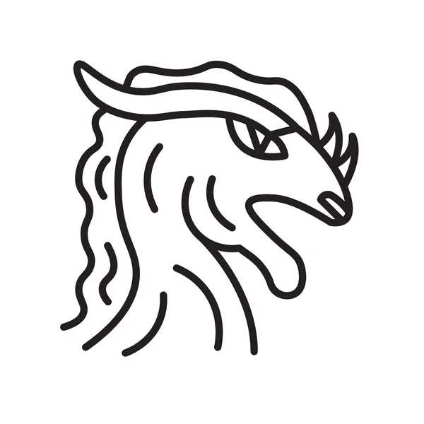 Dragon icône vecteur signe et symbole isolé sur fond blanc , — Image vectorielle