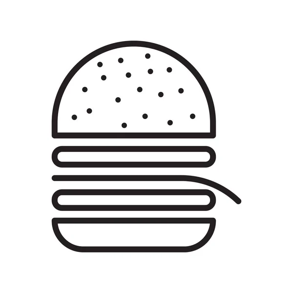 Burger icono signo vectorial y símbolo aislado sobre fondo blanco , — Vector de stock
