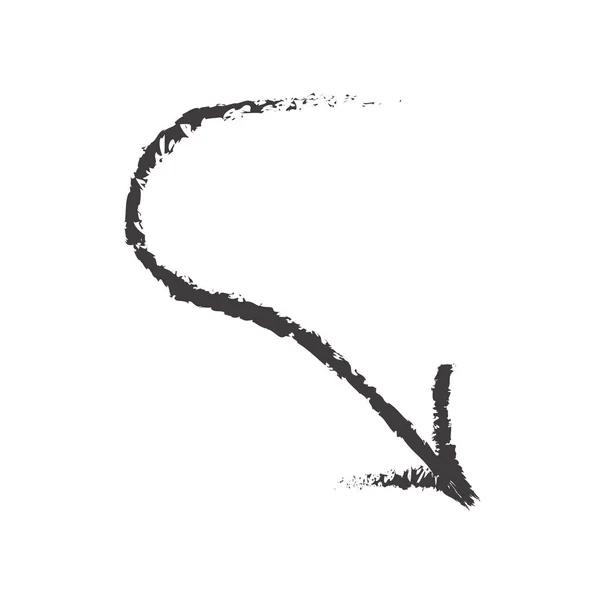 Flecha dibujada icono signo vectorial y símbolo aislado en blanco bac — Vector de stock