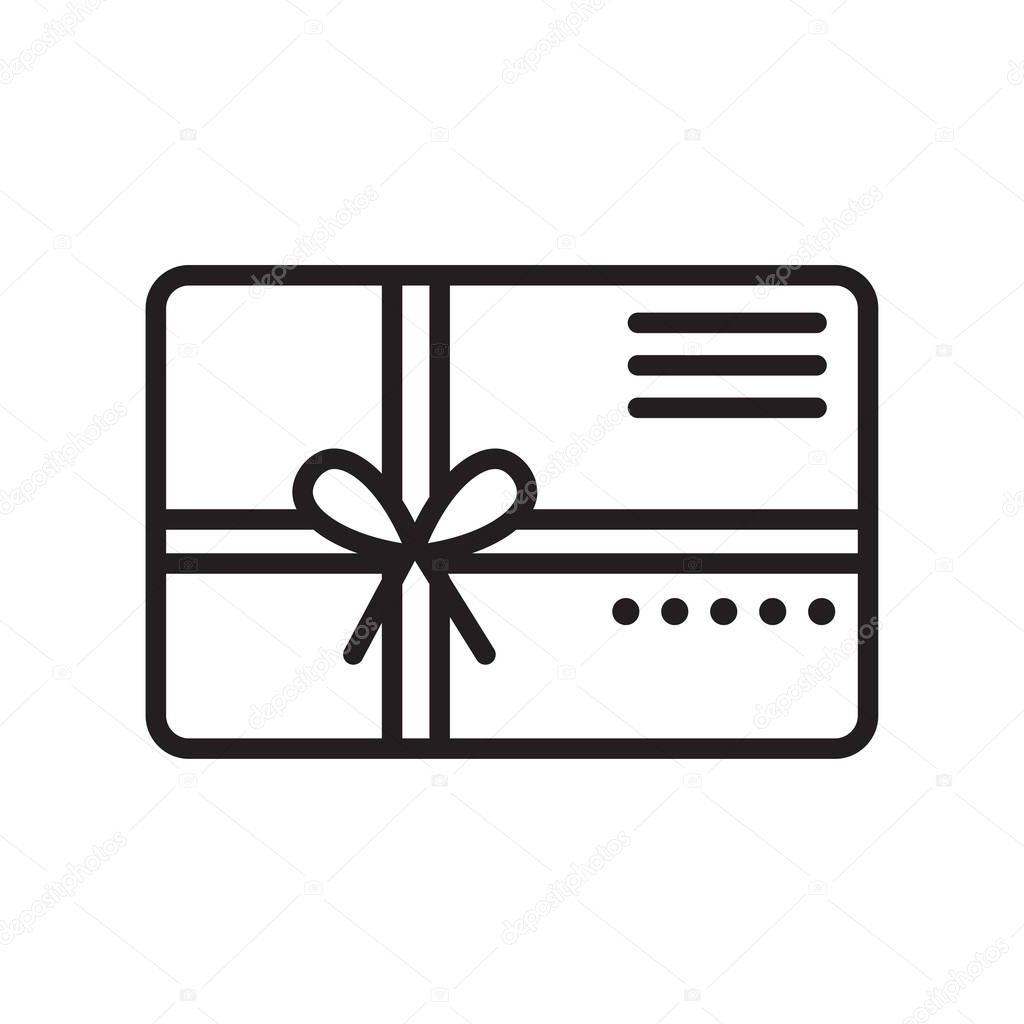 Gift card icon vector isolated on white background for your web and mobile app design, Gift card logo concept