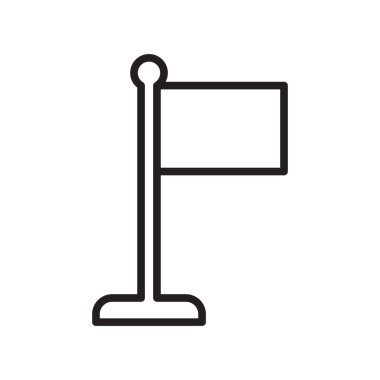 Web ve mobil uygulaması tasarım, bayrak logo kavramı için beyaz arka plan üzerinde izole bayrak simge vektör