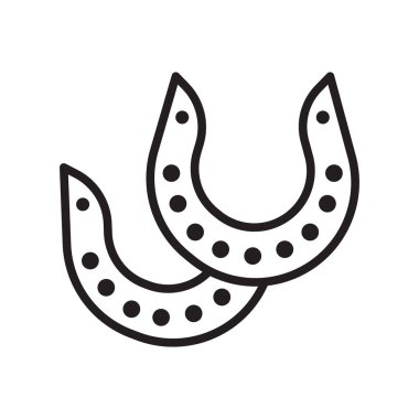 Web ve mobil uygulaması tasarım, nal logo kavramı, anahat simgesini, doğrusal işareti, anahat simgesini, doğrusal işareti için beyaz arka plan üzerinde izole nal simge vektör