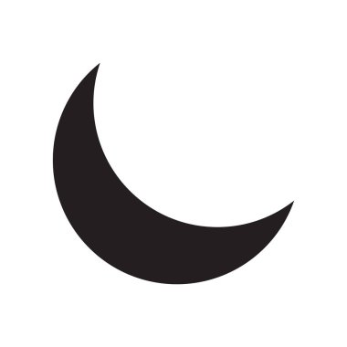 Gece simge vektör web ve mobil uygulaması tasarımı, gece logo kavramı için izole üzerinde beyaz arka plan