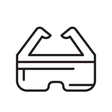 AR gözlük simge vektör web ve mobil uygulaması tasarım, Ar gözlük logo kavramı için izole üzerinde beyaz arka plan