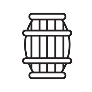 Web ve mobil uygulaması tasarım, varil logo kavramı, anahat simgesini, doğrusal işareti, anahat simgesini, doğrusal işareti için beyaz arka plan üzerinde izole varil simge vektör