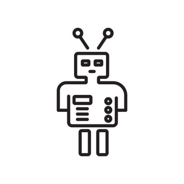 Web ve mobil uygulaması tasarımı, Robot logo kavramı için beyaz arka plan üzerinde izole robot simge vektör